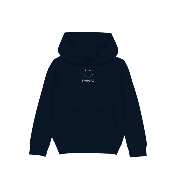 Navy hoodie with smile